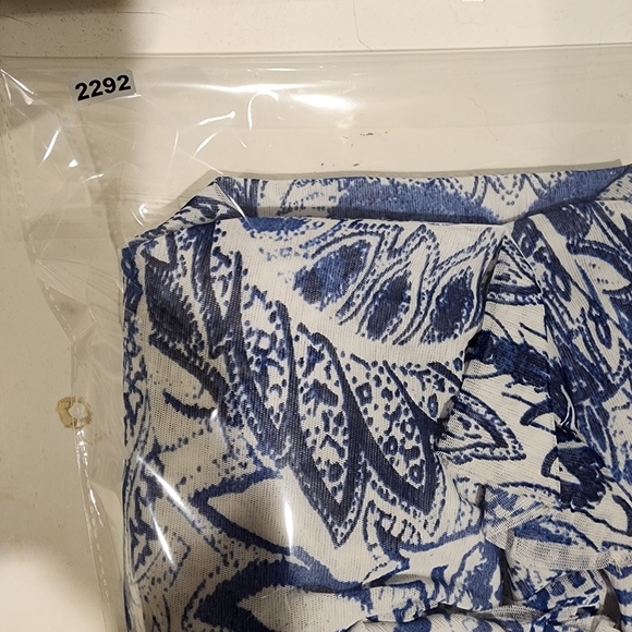 CYNTHIA ROWLEY blue floral print strapless Maxi mesh dress size S - Picture 14 of 15